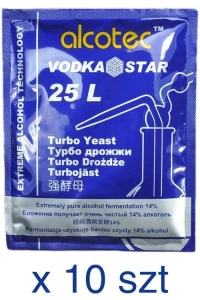 Drożdże Gorzelnicze ALCOTEC VODKA STAR Turbo Pure / 10 szt