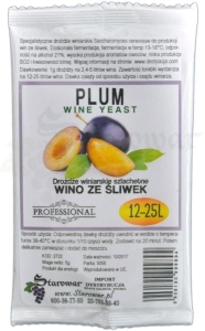 Drożdże Winiarskie WINE YEAST PLUM - Wino ze Śliwek