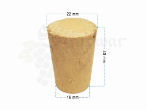 Korek Stożkowy 40x22-16 NATURALNY LITY / 22x40
