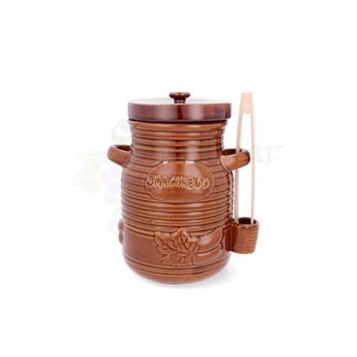 Słój Ceramiczny 1,5L MIODOWY do Kiszenia Ogórków + Szczypce.jpg