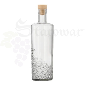Butelka Szklana Zdobiona ICE 500ML z Korkiem Syntetycznym 18mm