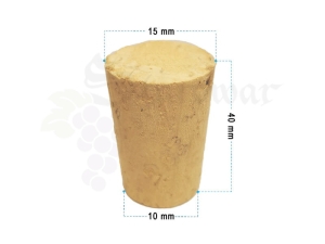 Korek Stożkowy 40x15-10 mm NATURALNY LITY / 15x40