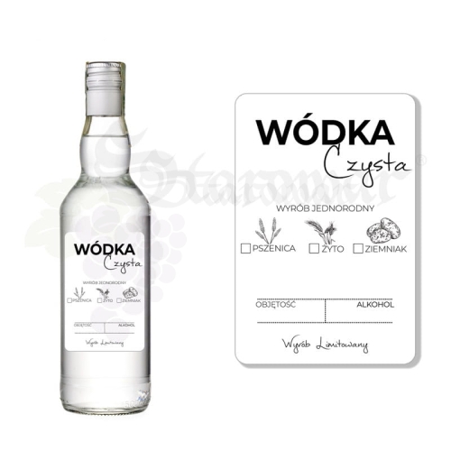 Etykieta Na Butelkę WÓDKA CZYSTA JEDNORODNA et92.jpg
