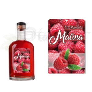 Etykieta na Butelkę Nalewka Malina et111 / 1 szt