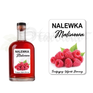 Etykieta na Butelkę Nalewka Malinowa et114 / 1 szt