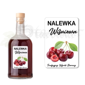 Etykieta na Butelkę Nalewka Wiśniowa et117 / 1 szt