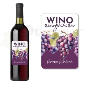 Etykieta na Butelkę Wino Winogronowe Ciemne ET148 / 1 szt