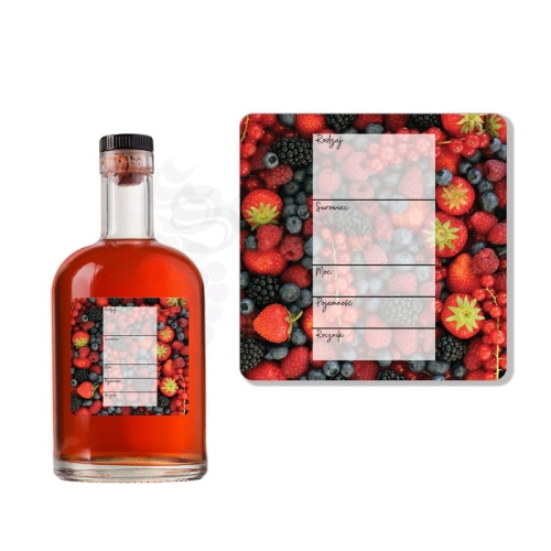 Etykieta na Butelkę Uniwersalna Jagodowa ET166 / 1 szt