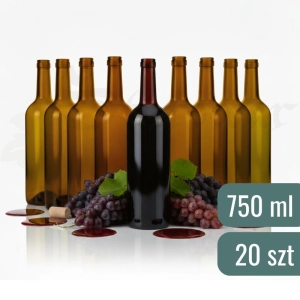 Butelka do Wina 750ML Brąz / 20 szt