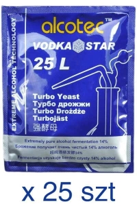 Drożdże Gorzelnicze ALCOTEC VODKA STAR Turbo Pure / 25 szt